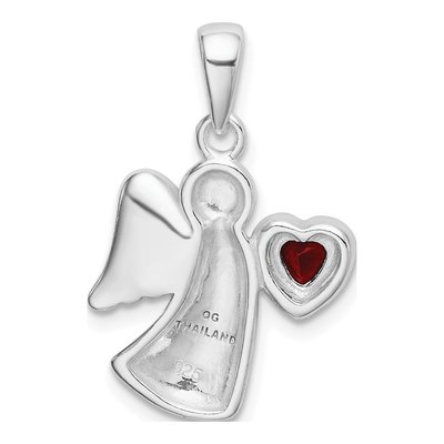 Sterling Silver CZ Angel Pendant – view 4