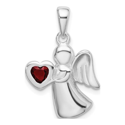 Sterling Silver CZ Angel Pendant
