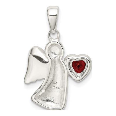 Sterling Silver CZ Angel Pendant – view 4