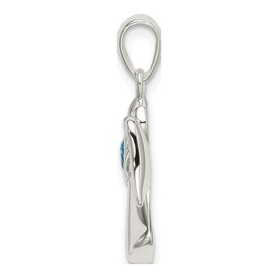 Sterling Silver CZ Angel Pendant – view 3