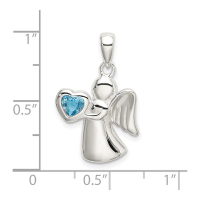 Sterling Silver CZ Angel Pendant – view 5