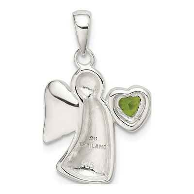 Sterling Silver CZ Angel Pendant – view 4