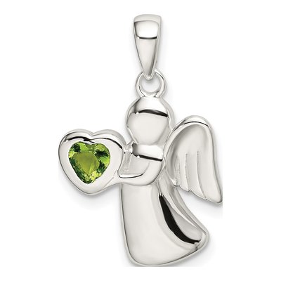 Sterling Silver CZ Angel Pendant