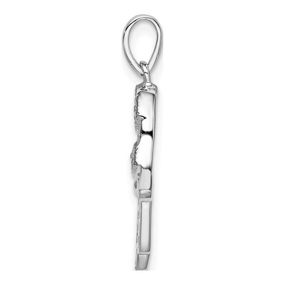Sterling Silver CZ Chamseh Hamsa Pendant – view 3