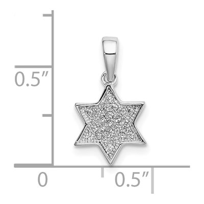 Sterling Silver CZ Star of David Pendant – view 4