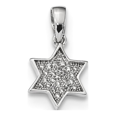 Sterling Silver CZ Star of David Pendant