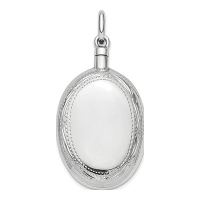Sterling Silver Oval Ash Holder Memorial Pendant