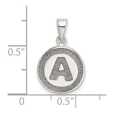 Sterling Silver Glitter Enamel Initial A Pendant – view 5