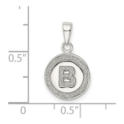 Sterling Silver Glitter Enamel Letter B Pendant – view 5