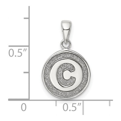 Sterling Silver Glitter Enamel Letter C Pendant – view 5