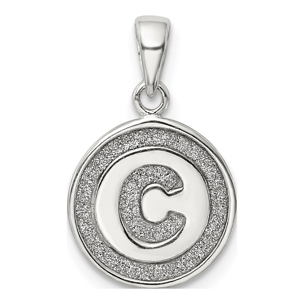 Sterling Silver Glitter Enamel Letter C Pendant