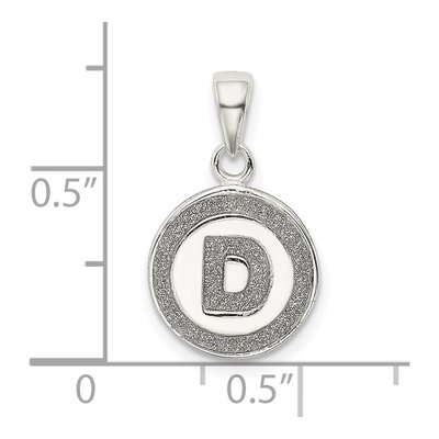 Sterling Silver Glitter Enamel Letter D Pendant – view 5
