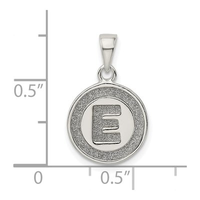 Sterling Silver Glitter Enamel Letter E Pendant – view 4