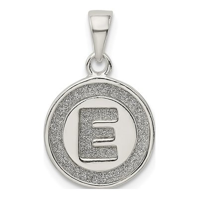 Sterling Silver Glitter Enamel Letter E Pendant
