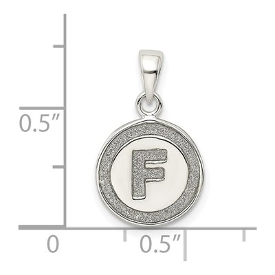 Sterling Silver Glitter Enamel Letter F Pendant – view 4