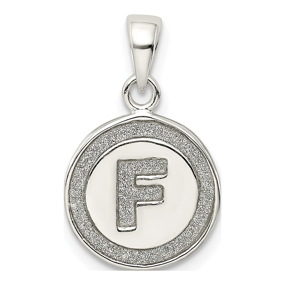 Sterling Silver Glitter Enamel Letter F Pendant