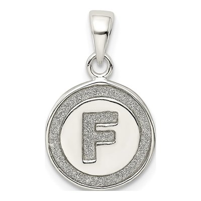 Sterling Silver Glitter Enamel Letter F Pendant