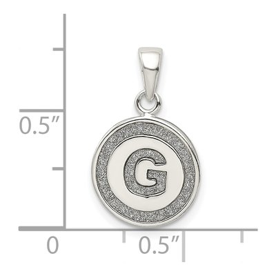 Sterling Silver Glitter Enamel Letter G Pendant – view 4