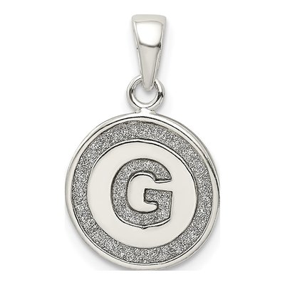 Sterling Silver Glitter Enamel Letter G Pendant