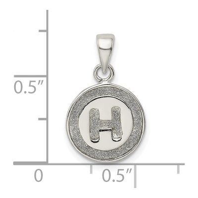 Sterling Silver Glitter Enamel Letter H Pendant – view 3