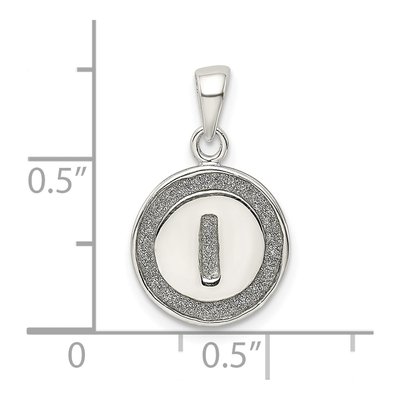 Sterling Silver Glitter Enamel Initial I Pendant – view 4