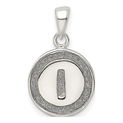 Sterling Silver Glitter Enamel Initial I Pendant