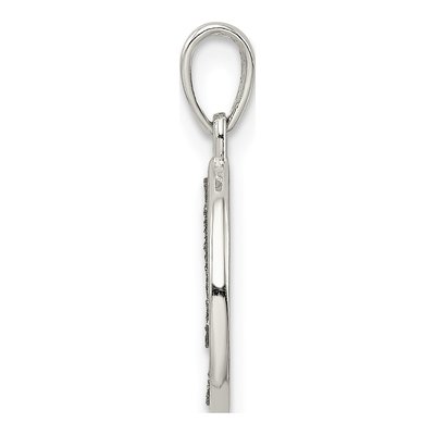 Sterling Silver Glitter Enamel Letter J Pendant – view 3