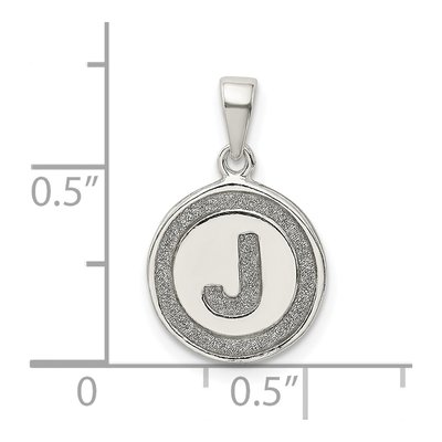 Sterling Silver Glitter Enamel Letter J Pendant – view 4