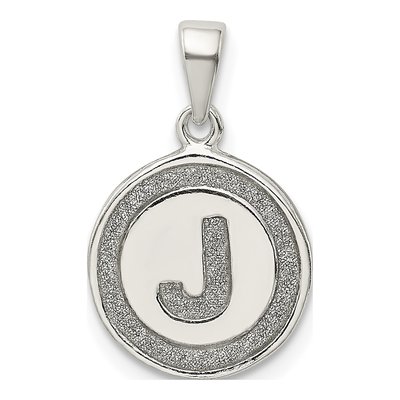 Sterling Silver Glitter Enamel Letter J Pendant