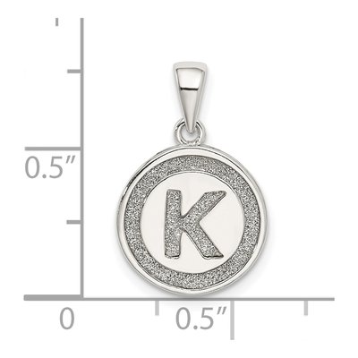 Sterling Silver Glitter Enamel Initial K Pendant – view 4