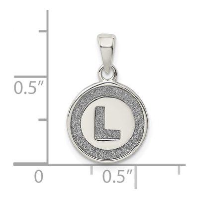 Sterling Silver Glitter Enamel Letter L Pendant – view 4