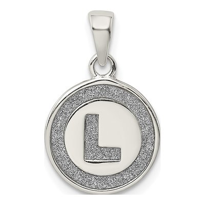 Sterling Silver Glitter Enamel Letter L Pendant