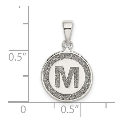 Sterling Silver Glitter Enamel Letter M Pendant – view 4