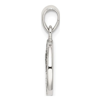 Sterling Silver Glitter Enamel Letter N Pendant – view 3
