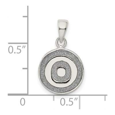 Sterling Silver Glitter Enamel Letter O Pendant – view 4