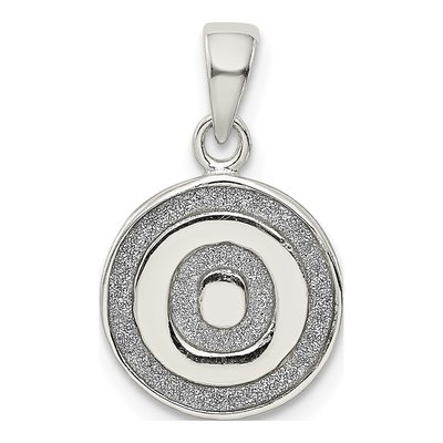 Sterling Silver Glitter Enamel Letter O Pendant