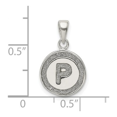 Sterling Silver Glitter Enamel Letter P Pendant – view 4