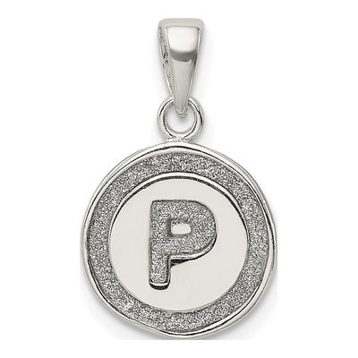 Sterling Silver Glitter Enamel Letter P Pendant