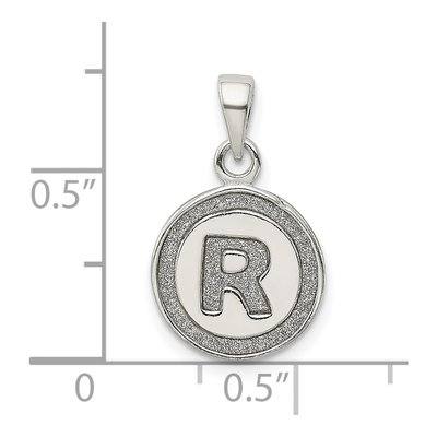 Sterling Silver Glitter Enamel Letter R Pendant – view 4