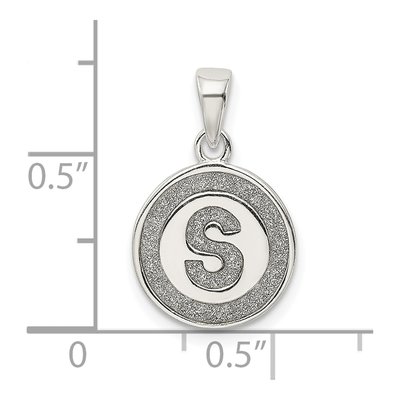 Sterling Silver Glitter Enamel Letter S Pendant – view 4