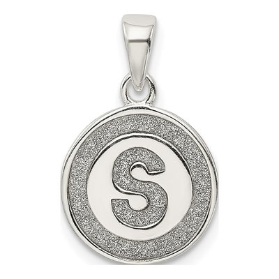 Sterling Silver Glitter Enamel Letter S Pendant