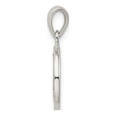 Sterling Silver Glitter Enamel Letter V Pendant – view 3