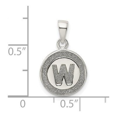 Sterling Silver Glitter Enamel Letter W Pendant – view 4