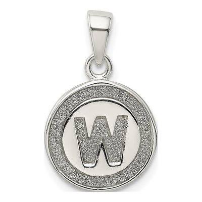 Sterling Silver Glitter Enamel Letter W Pendant