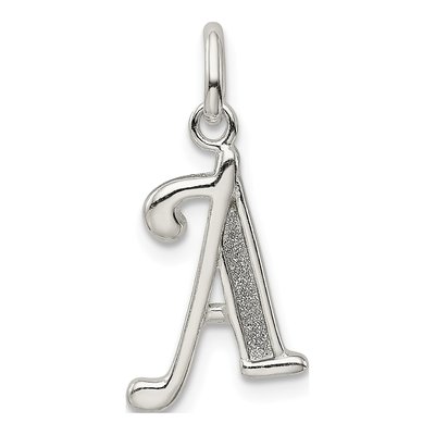 Sterling Silver Glitter Enamel Letter A Charm
