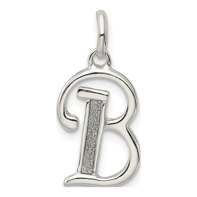 Sterling Silver Glitter Enamel Letter B Charm