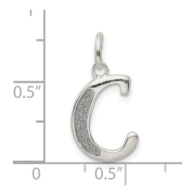 Sterling Silver Glitter Enamel Letter C Charm – view 5