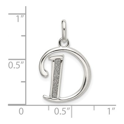 Sterling Silver Glitter Enamel Letter D Charm – view 5