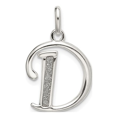 Sterling Silver Glitter Enamel Letter D Charm