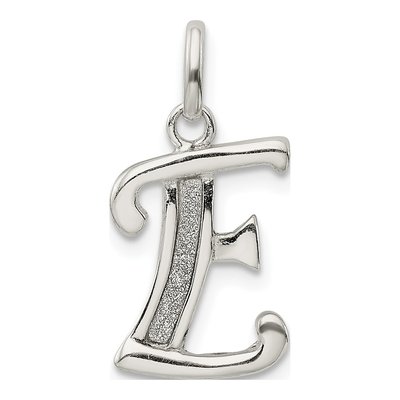 Sterling Silver Glitter Enamel Letter E Charm